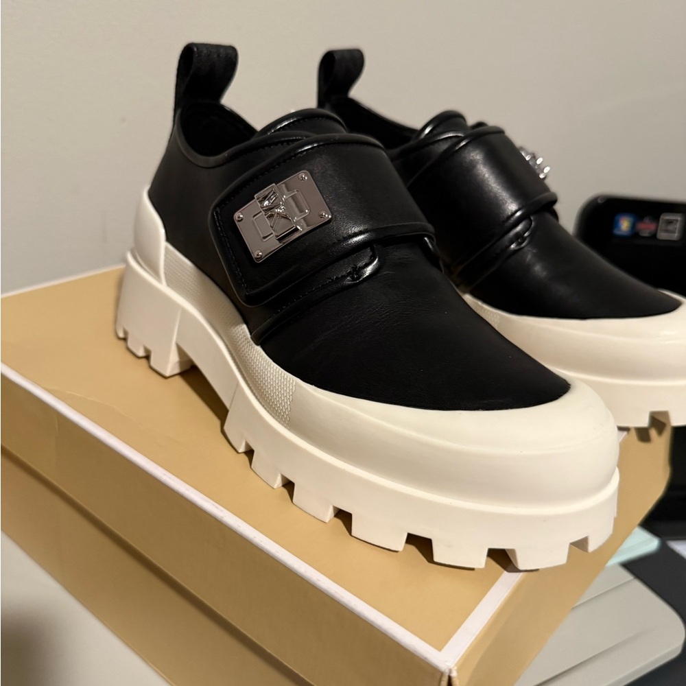 Michael Kors Black and White Loafers - Picture 6 of 9